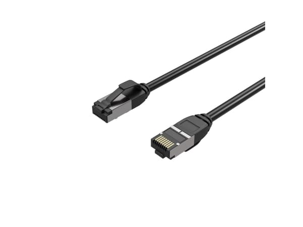 Flexline ® nettverkspatchkabel CAT. 8,1 U/FTP PIMF, ekstra tynn TPE svart 0,50 m (FL31-47015)