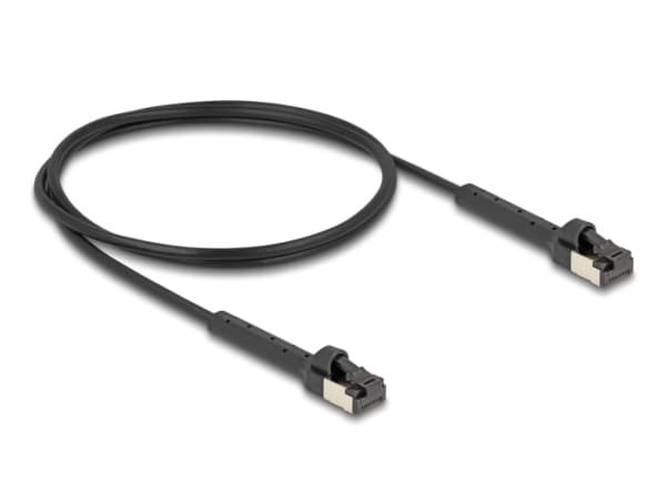 Delock RJ45 Slim verkkokaapeli Cat.6A U/FTP kulmikas musta 1 m
