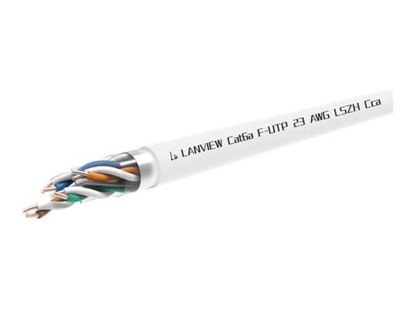 Lanview - Samlet kabel - 500 m - 7.3 mm - foliebelagt uskjermet tvinnet kabelpar (F/UTP) - CAT 6a - halogenfri, rund, solid, 10 Gigabit ethernet - hv