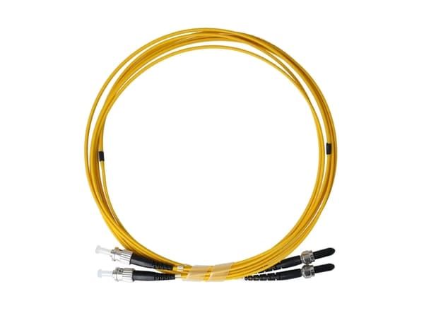 BlueOptics Duplex fiberoptisk patchkabel, ST/PC-FSMA/PC, 3 meter, enkeltmodus E9/125µm, G.657.A1, OS2, inngangsdempning: mindre enn 0,2dB, merkefiber