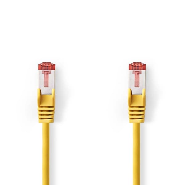 Nedis Kat 6 kabel | RJ45 Han | RJ45 Han | S/FTP | 15.0 m | Runde | LSZH | Gul | Label