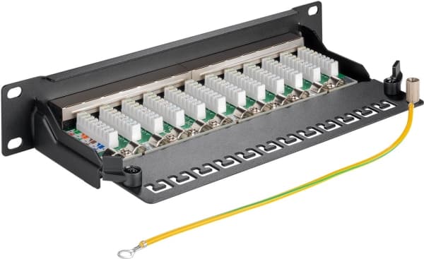 TRITON CAT 6 patchpanel 10-tommers (25,4 cm), 12 porter - Fargeversjon Svart