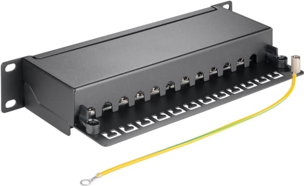 TRITON CAT 6 patchpanel 10-tommers (25,4 cm), 12 porter - Fargeversjon Svart