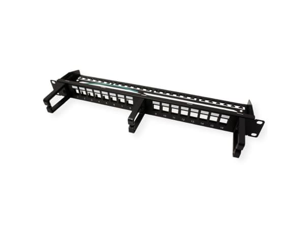ROLINE 48,30 cm (19") keystone modulholder 16 porter skjermet svart (26.11.0363)