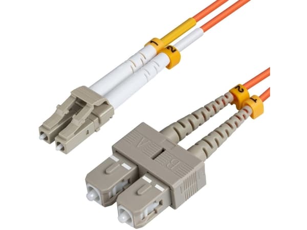 MicroConnect - Nettverkskabel - LC/UPC multimodus (hann) til SC/UPC multimodus (hann) - 0,5 m. - 2 mm - fiberoptikk - dupleks - 50 / 125 my - OM2 - h