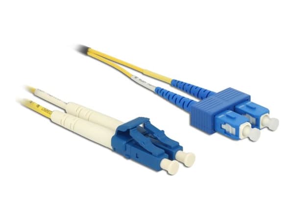 Delock - Nätverkskabel - LC Duplex (hane) till SC (hane) - 3 m - 2 mm - fiberoptisk - duplex - 9 / 125 mikrometer - G.657.A1/OS2 - halogenfri - gul