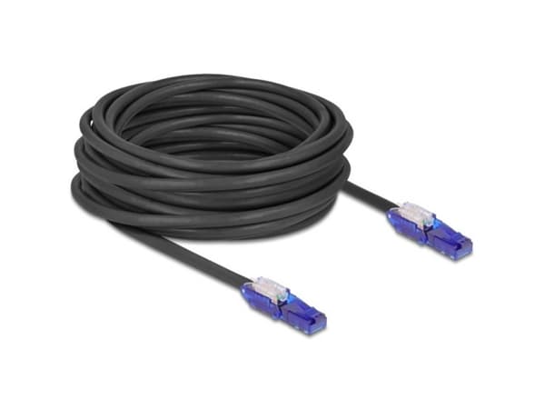 Delock RJ45 verkkokaapeli Cat.6 UTP 180° kulmaliittimillä musta 10 m 10 m