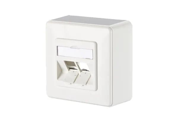 Metz Connect GmbH METZ CONNECT-modul Overflatemontert koblingsboks, 2 porter, umontert, ren hvit Hvit