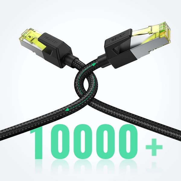 Ugreen Cat7 RJ45 Ethernet Kabel 5m 10Gbps - Svart