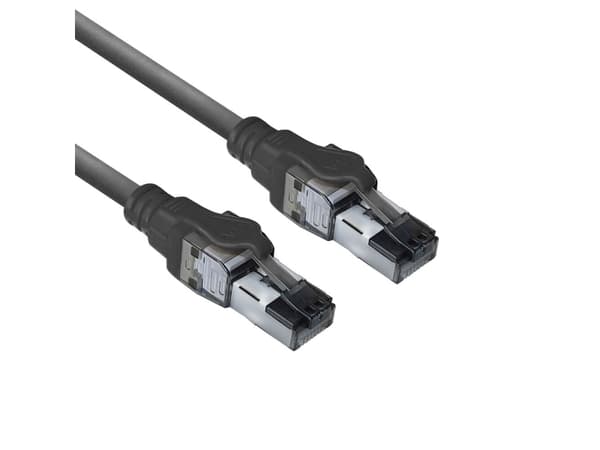 ACT Black 5 meters S/FTP CAT6A IDC 4PPoE / PoE++ 100W LSZH patch cable snagless with RJ45 connectors (FB4905)