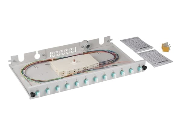 EFB-Elektronik Spleißbox LC 50/125µ OM3 ausziehbar, 12 Pigtails abgesetzt /6 Kupplungen Hersteller: EFB Elektronik (BA71901L12OM3)