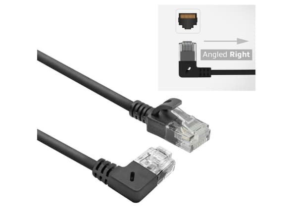 ACT CAT6A U/UTP SLIM R-ANG BK 3,0M