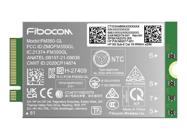 HP - Trådløs mobilmodem - 5G - for Elite x360; EliteBook 83X G11, 84X G11, 86X G11; ZBook Firefly 14 G11; ZBook Fury 16 G11