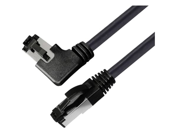 BKL Electronic 144031 RJ45 Verkkokaapeli, patch-kaapeli CAT 8.1 S/FTP 2 m Musta Halogeeniton 1 kpl 1 kpl