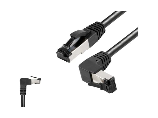 BKL Electronic 144026 RJ45 verkkokaapeli, patch-kaapeli CAT 8.1 S/FTP 3 m Musta Halogeeniton 1 kpl 1 kpl