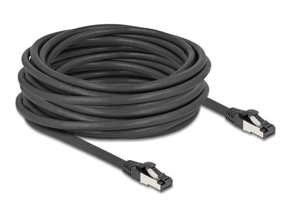Delock - Patch-kabel - RJ-45 (hane) till RJ-45 (hane) - 10 m - 6 mm - SFTP, PiMF - CAT 8.1 - upp till 40 Gbps dataöverföringshastighet, halogenfri, h