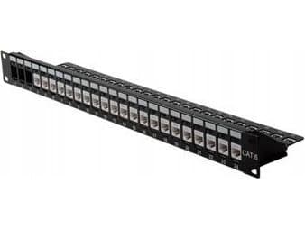 ROLINE Cat.6 19"-Keystone Patch Panel, black, Svart, Krone LSAplus Svart