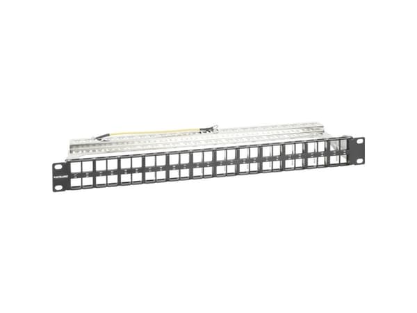 Intellinet 48-porters patchpanel, skjermet og uutstyrt, 1 U