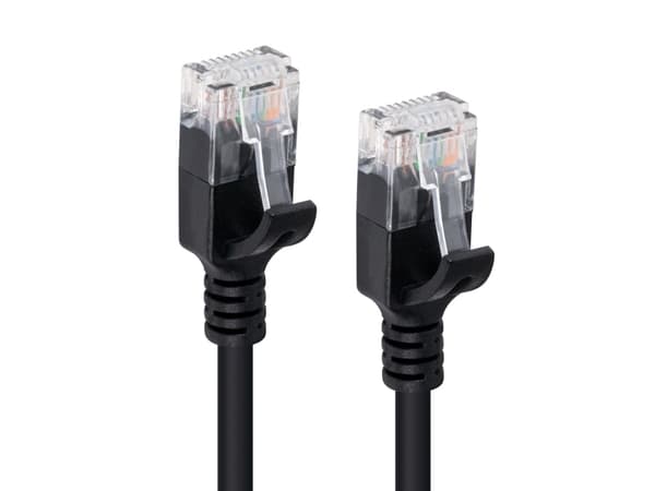 MicroConnect - Nätverkskabel - RJ-45 (hane) till RJ-45 (hane) - 15 cm - UTP - CAT 6a - halogenfri, hakfri, tvinnad - svart