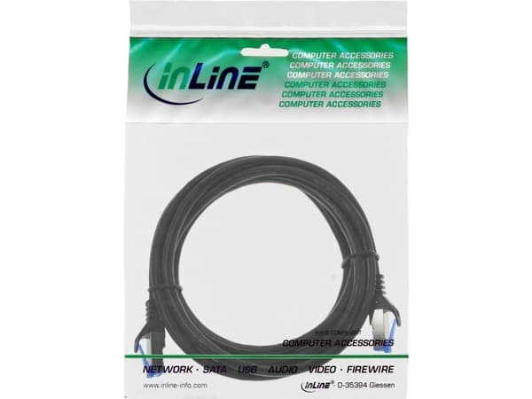 InLine 75525S, 25 m, Cat6a, U/FTP (STP), RJ-45, RJ-45, Sort