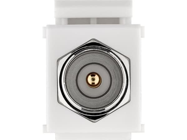 Goobay 79955, platt, vit, koaxial, F-kontakt, manlig kontakt, kvinnlig kontakt