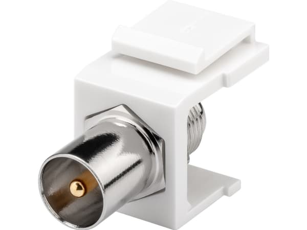 Goobay 79955, Flat, Hvit, Koaksial, F-kobling, Hankjønn, Hunkjønn