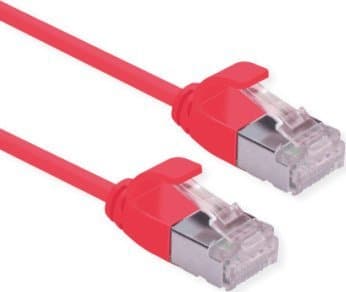 Roline ROLINE F/UTP DataCenter Patchkabel Cat.6A (Class EA), LSOH, extra dun, rood, 0,15 m