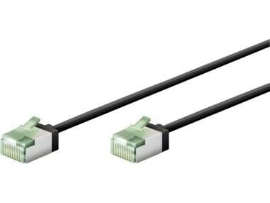Goobay Ultra-fleksibel CAT 8.1 patchkabel, slank, U/FTP, svart - Kabellengde 3 m