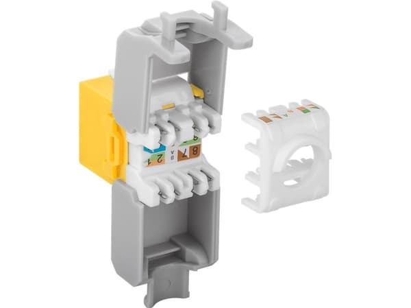 Goobay 90691, Flat, Gult, RJ-45, LSA, Hunkjønn, 22/26