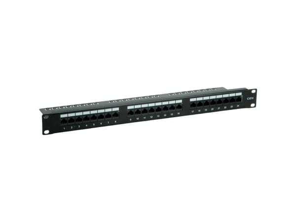 Value 26.99.0362-5, Cat6, U/UTP (UTP), Sort, Rackmontering, 19U