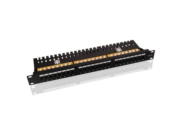Value 26.99.0362-5, Cat6, U/UTP (UTP), Sort, Rackmontering, 19U