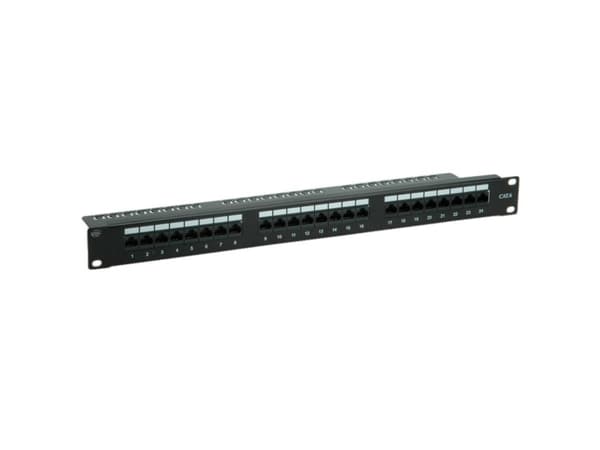 Value 26.99.0362-5, Cat6, U/UTP (UTP), Sort, Rackmontering, 19U Sort