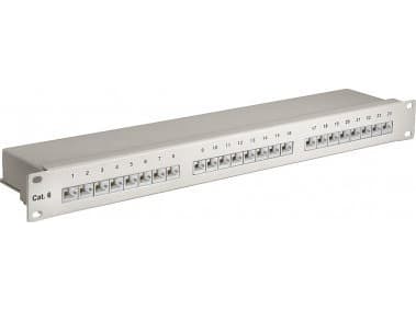 TRITON CAT 6 patchpanel 19-tommers (48,3 cm), 24 porter - grå fargeversjon Grå