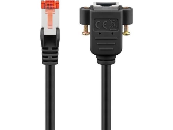 Goobay CAT 6 förlängningskabelS/FTP (PiMF), svart - Kabellängd 5 m
