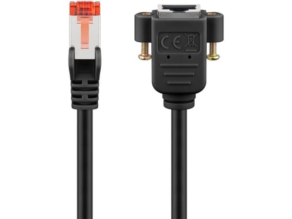 Goobay CAT 6 förlängningskabelS/FTP (PiMF), svart - Kabellängd 5 m