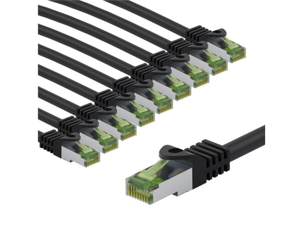 Goobay GHMT-sertifisert CAT 8.1-patchkabel, S/FTP (PiMF), 5 m, grå, 10 - kabellengde 5 m