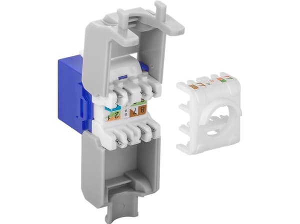 Goobay 90688, litteä, sininen, RJ-45, LSA, naaras, 22/26