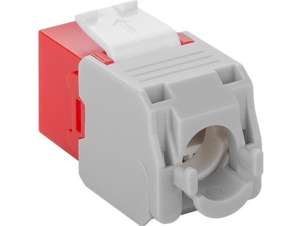 Goobay 90689, Flat, Rød, RJ-45, LSA, Hunkjønn, 22/26
