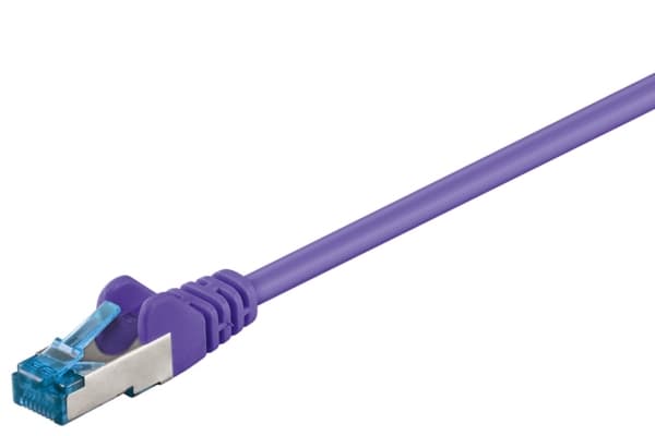 Goobay CAT 6A sammankopplingskabel, S/FTP (PiMF), Lila - Kabellängd 15 m