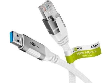 Goobay USB Ethernet-kabel USB-A 3.0 till RJ45, 7,5 m - Kabellängd 7,5 m