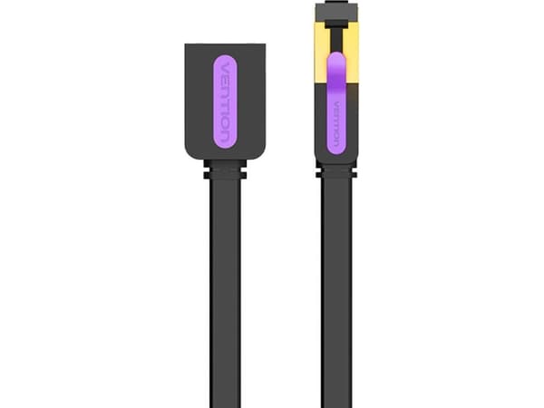 Flat cat.7 network cable extender Vention ICBBK 8m Black