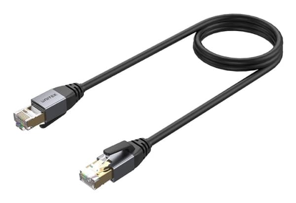 Unitek - Nettverkskabel - RJ-45 (hann) til RJ-45 (hann) - 3 m - 6.8 mm - S/FTP - CAT 8 - uten hindringer - svart
