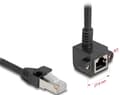 Miniatyrbild 3 av 3: Delock - Nätverksförlängningskabel - RJ-45 (hane) till RJ-45 (hona) nedåtriktad - 2 m - 6 mm - skärmad F/UTP - CAT 6 - stöd för Gigabit Ethernet - sv