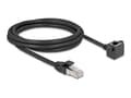 Miniatyrbild 1 av 3: Delock - Nätverksförlängningskabel - RJ-45 (hane) till RJ-45 (hona) nedåtriktad - 2 m - 6 mm - skärmad F/UTP - CAT 6 - stöd för Gigabit Ethernet - sv