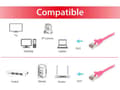 Pikkukuva 4 / 5: Equip 606902, 0,5 m, Cat6a, S/FTP (S-STP), RJ-45, RJ-45, vaaleanpunainen