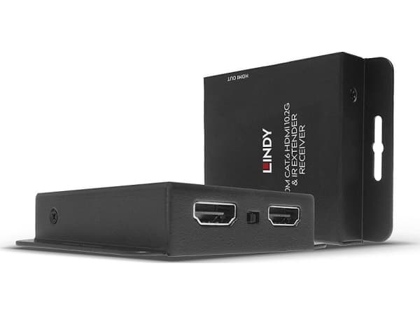 Lindy 38208, 3840 x 2160 pixlar, Sändare och mottagare för AV-utrustning, 70 m, Kabel, Svart, HDCP