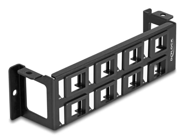 Delock Keystone holder 8-ports panelstruktur vertikal Sort