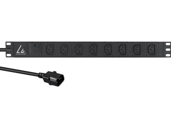 Lanview - Strømfordelingslist (kan monteres i rack) - 13A - AC 230 V - inngang: IEC 60320 C14 - utgangskontakter: 8 (power IEC 60320 C13) - 1U - 19"
