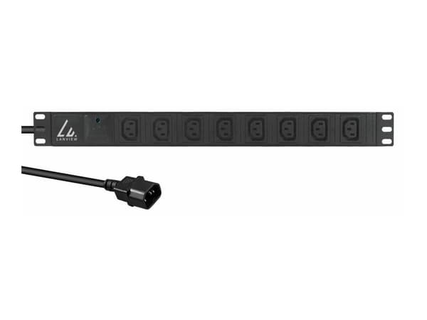 Lanview - Strømfordelingslist (kan monteres i rack) - 13A - AC 230 V - inngang: IEC 60320 C14 - utgangskontakter: 8 (power IEC 60320 C13) - 1U - 19"