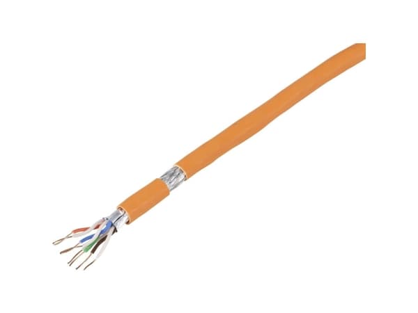 TRU COMPONENTS TC-8456112 Strømkabel CAT 7 S/FTP 4 x 2 x 0.24 mm² Orange 50 m